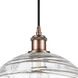 Ballston X-Large Deco Swirl LED 12 inch Antique Copper Mini Pendant Ceiling Light in Black Textured, Ballston