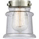 Nouveau 2 Canton 1 Light 5.25 inch Brushed Satin Nickel Mini Pendant Ceiling Light in Incandescent, Seedy