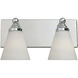 Hudson 2 Light 14 inch Chrome Bath Bar Wall Light