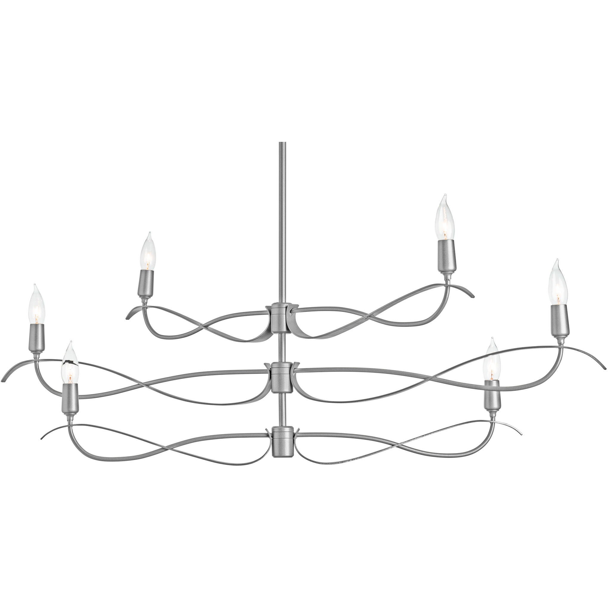 Willow 6 Light 43.5 inch Vintage Platinum Chandelier Ceiling Light, Small