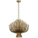 Chapman & Myers Astra LED 23.75 inch Gilded Iron Sculpted Chandelier Ceiling Light