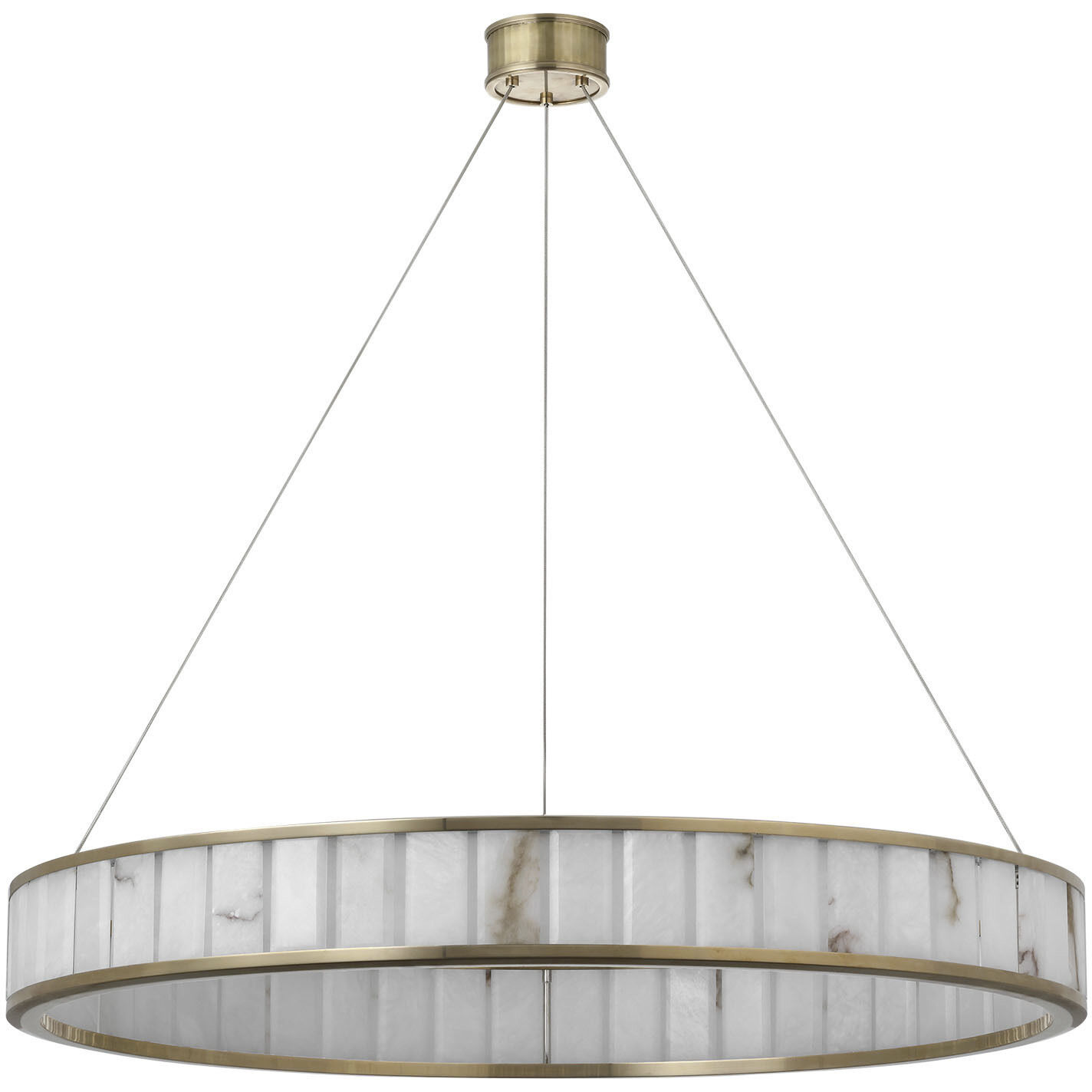 Chapman & Myers Iterna LED 40 inch Antique-Burnished Brass Ring Chandelier Ceiling Light