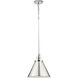 Hinton 1 Light 12 inch Polished Nickel Pendant Ceiling Light