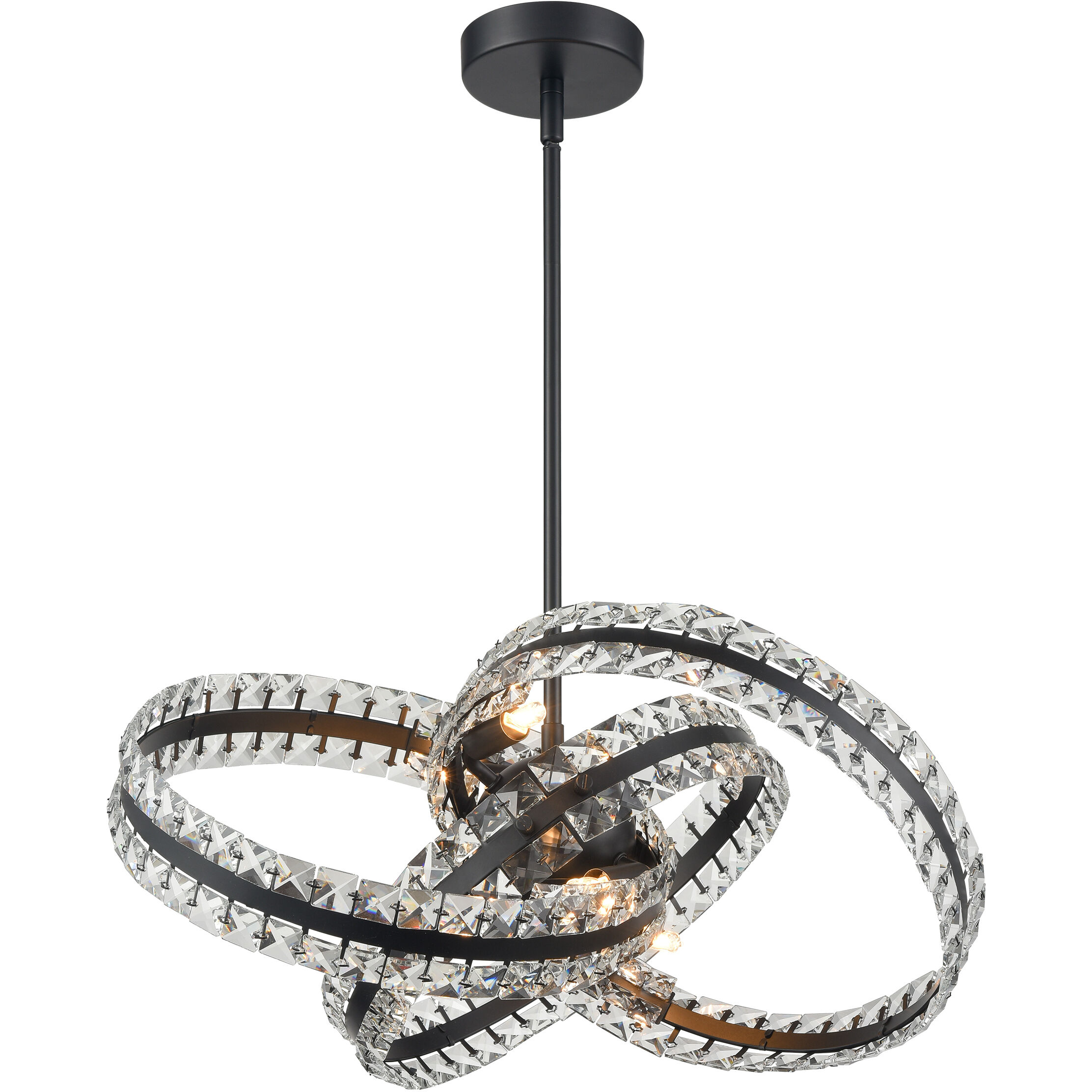 Knot 6 Light 21.6 inch Matte Black Pendant Ceiling Light
