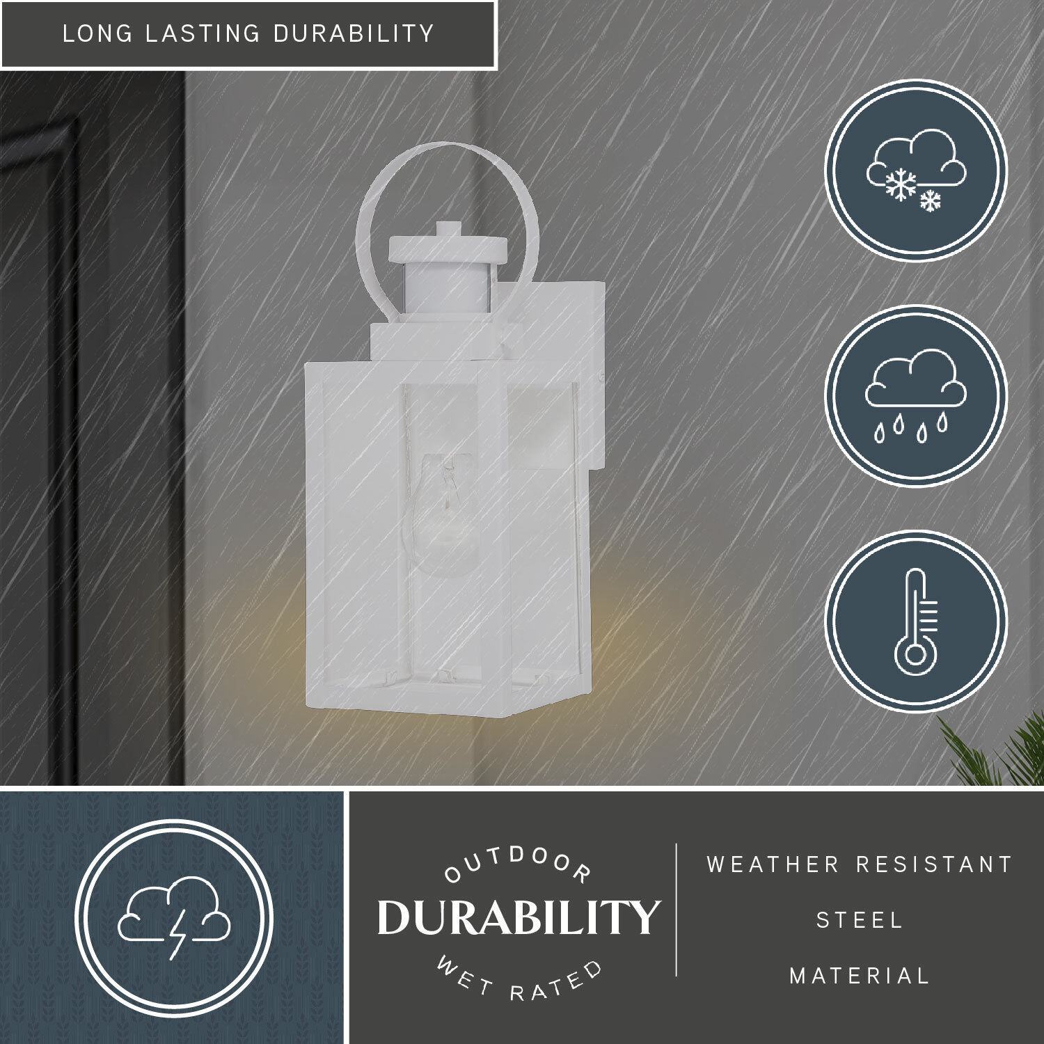 Medinah Textured White Outdoor Motion Sensor