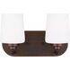 Windom 2 Light 12 inch Bronze Wall Bath Fixture Wall Light in Burnt Sienna