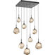 Gem LED 30.1 inch Matte Black Chandelier Ceiling Light in Bronze, 2700K LED, Square Multi-Port