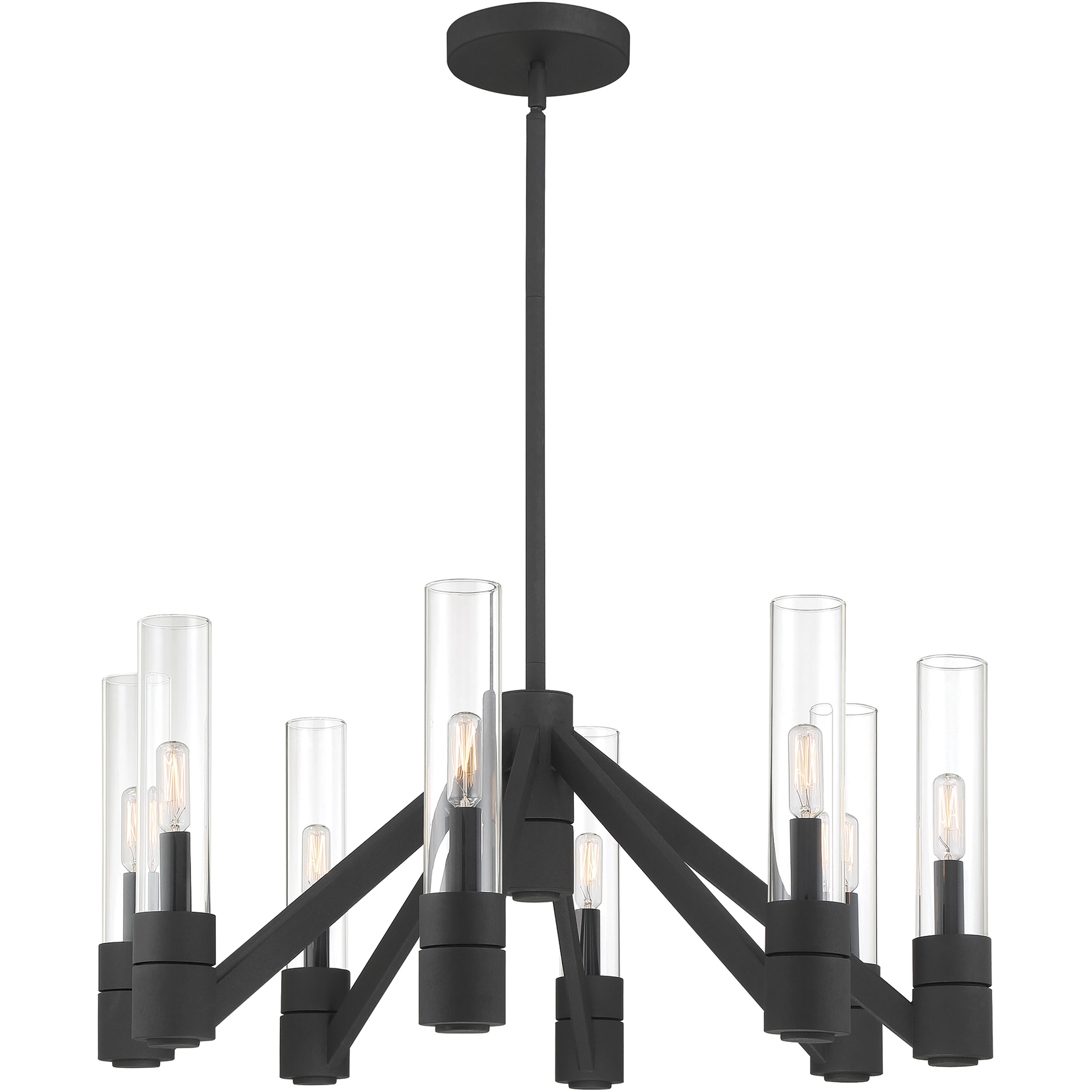 Rohe 8 Light 28 inch Black Sand Chandelier Ceiling Light