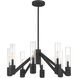 Rohe 8 Light 28 inch Black Sand Chandelier Ceiling Light