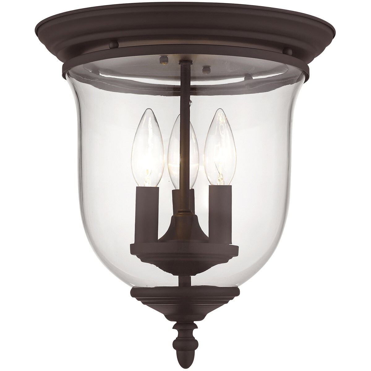 Legacy 3 Light 12 inch Bronze Flush Mount Ceiling Light