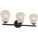 Brooke 3 Light 22.5 inch Black Bathroom Vanity Wall Light