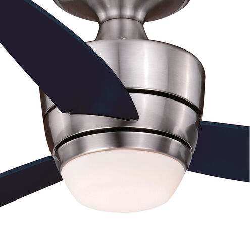 Adrian 44 inch Satin Nickel with Black Blades Ceiling Fan, Integrated Dimmable Remote