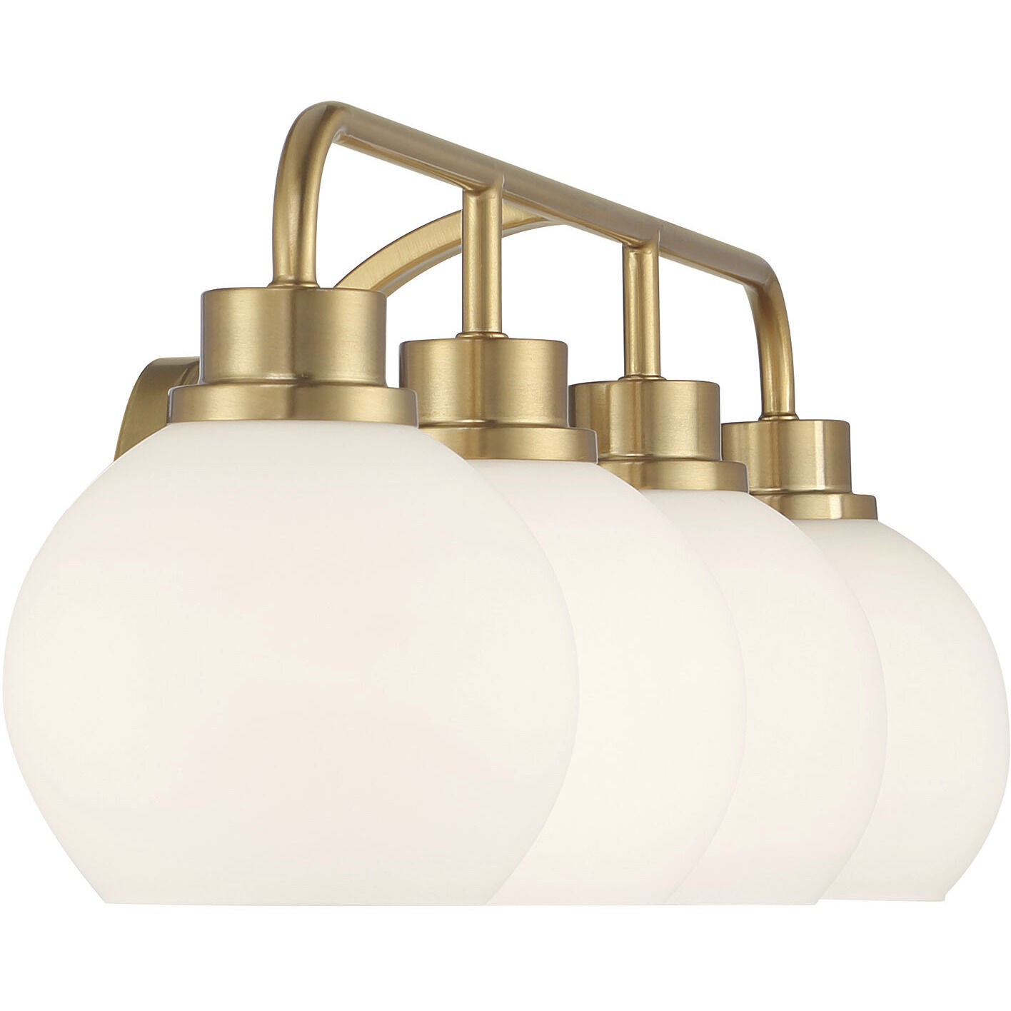 Contemporary 4 Light 32 inch Natural Brass Bathroom Vanity Light Wall Light