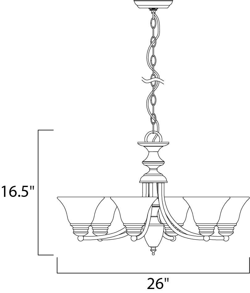 Malaga 6 Light 26 inch Satin Nickel Single Tier Chandelier Ceiling Light