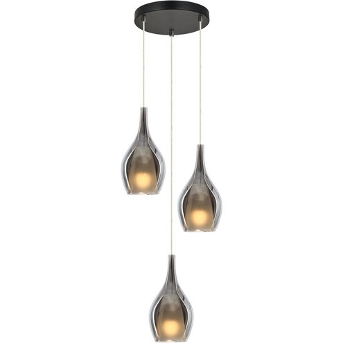 Jericho 3 Light Matte Black Pendant Ceiling Light
