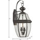 Ashford 2 Light 21 inch Oil Rubbed Bronze Outdoor Wall Sconce