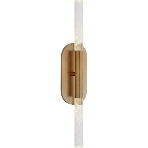 Kelly Wearstler Rousseau LED 4.25 inch Antique-Burnished Brass Vanity Sconce Wall Light in Seeded Glass, Medium