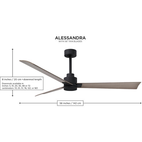 Atlas Alessandra 56 inch Textured Bronze with Brushed Nickel Blades Indoor/Outdoor Ceiling Fan