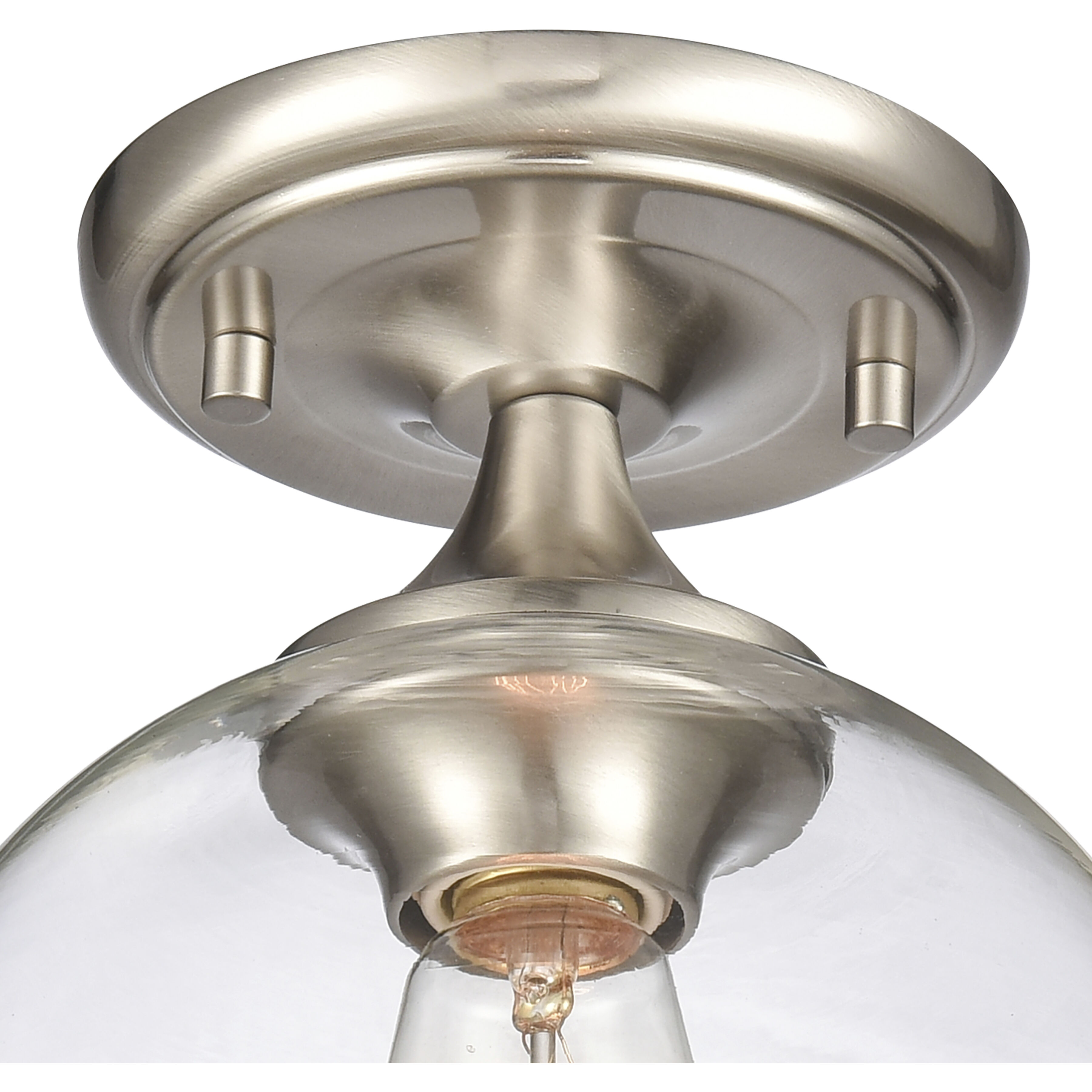 Angie 1 Light 8 inch Satin Nickel Semi Flush Mount Ceiling Light