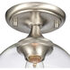 Angie 1 Light 8 inch Satin Nickel Semi Flush Mount Ceiling Light