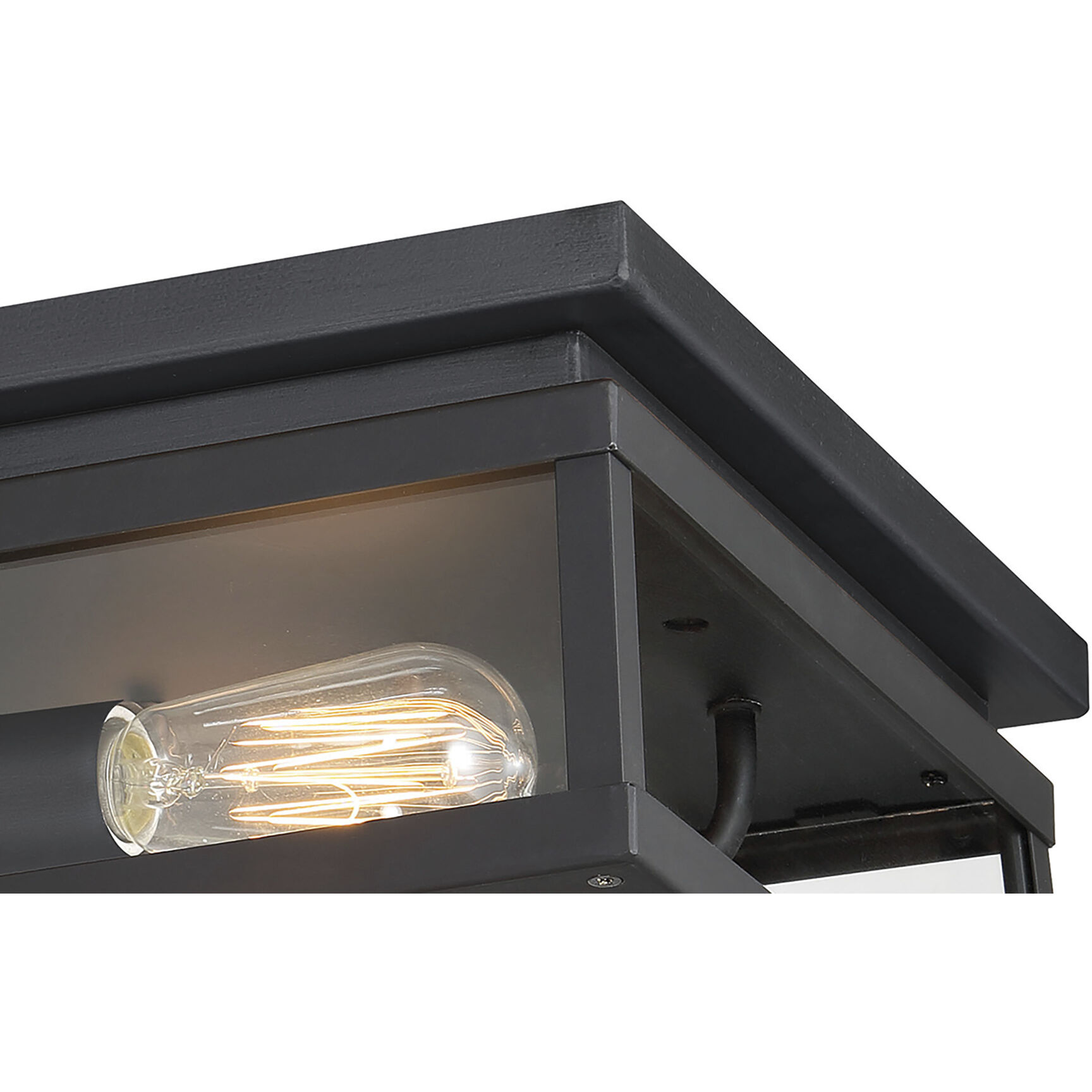 Great Outdoors Isla Vista 2 Light 12 inch Coal Outdoor Flush Mount