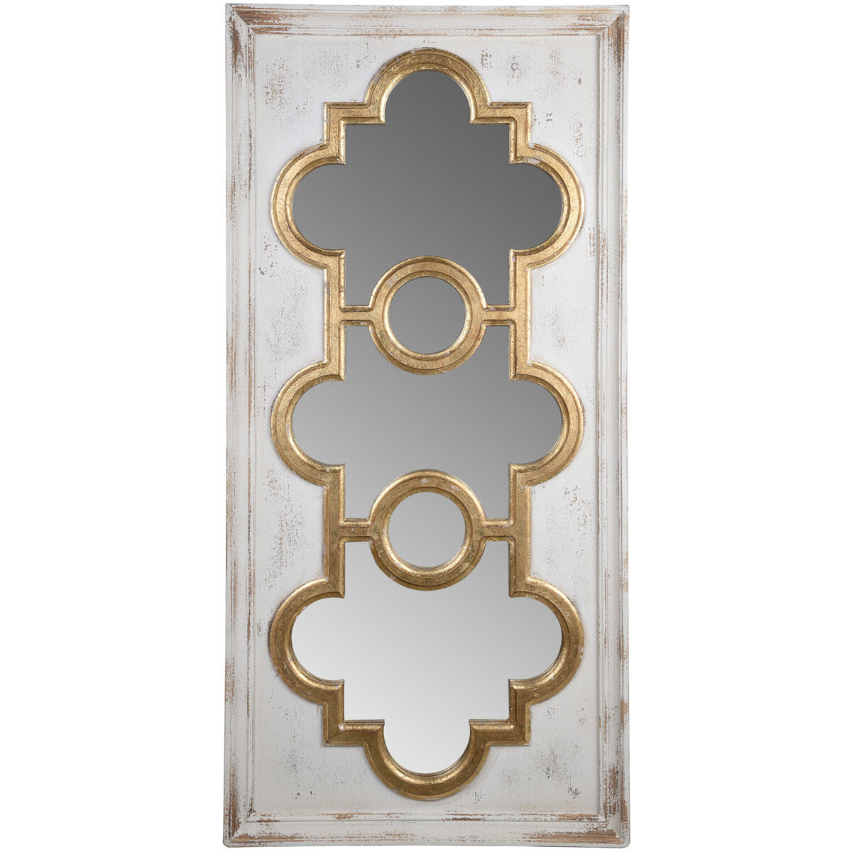 Henley 57.5 X 27.6 inch Antique White and Gold Mirror