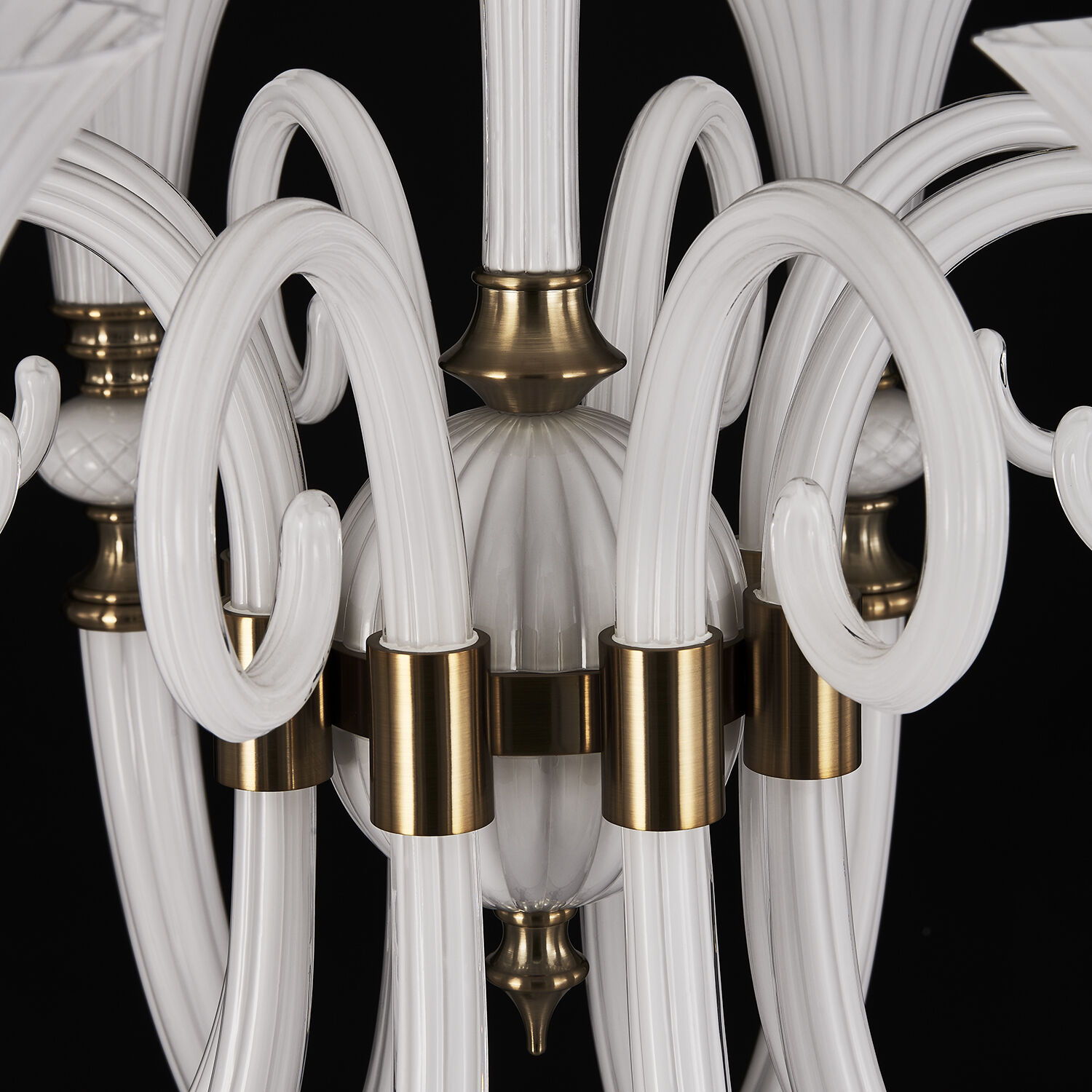 Bianca 8 Light 42 inch Winter Brass Chandelier Ceiling Light in White