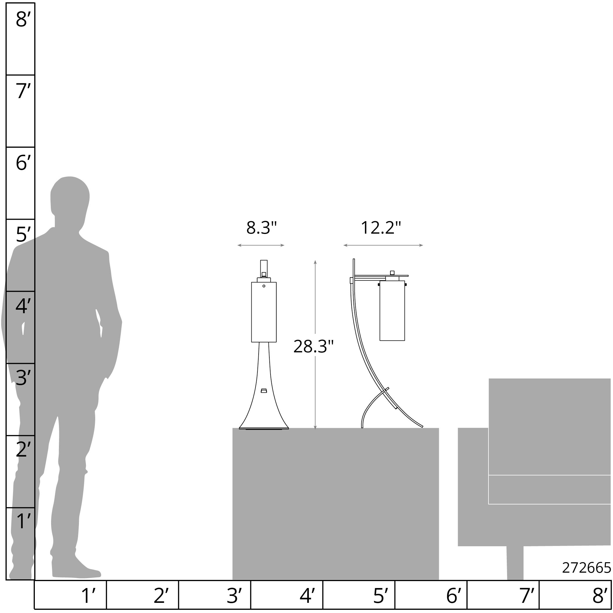 Stasis 28.3 inch 100 watt Dark Smoke Table Lamp Portable Light