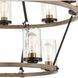 Geringer 12 Light 36 inch Charcoal with Beechwood and Burnished Brass Chandelier Ceiling Light