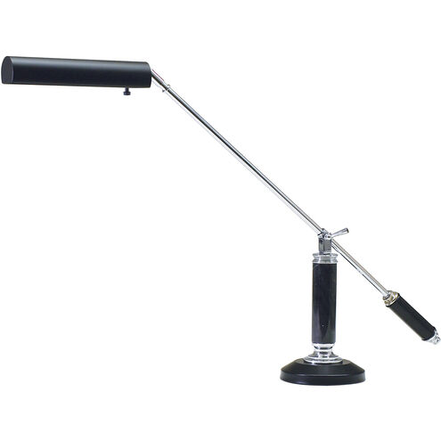 Grand Piano 21 inch 40 watt Black & Chrome Piano/Desk Lamp Portable Light in Straight Arm