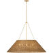 Marie Flanigan Corinne LED 44 inch Soft Brass Woven Hanging Shade Ceiling Light