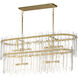Warren 8 Light 42 inch Gold Leaf Linear Pendant Ceiling Light