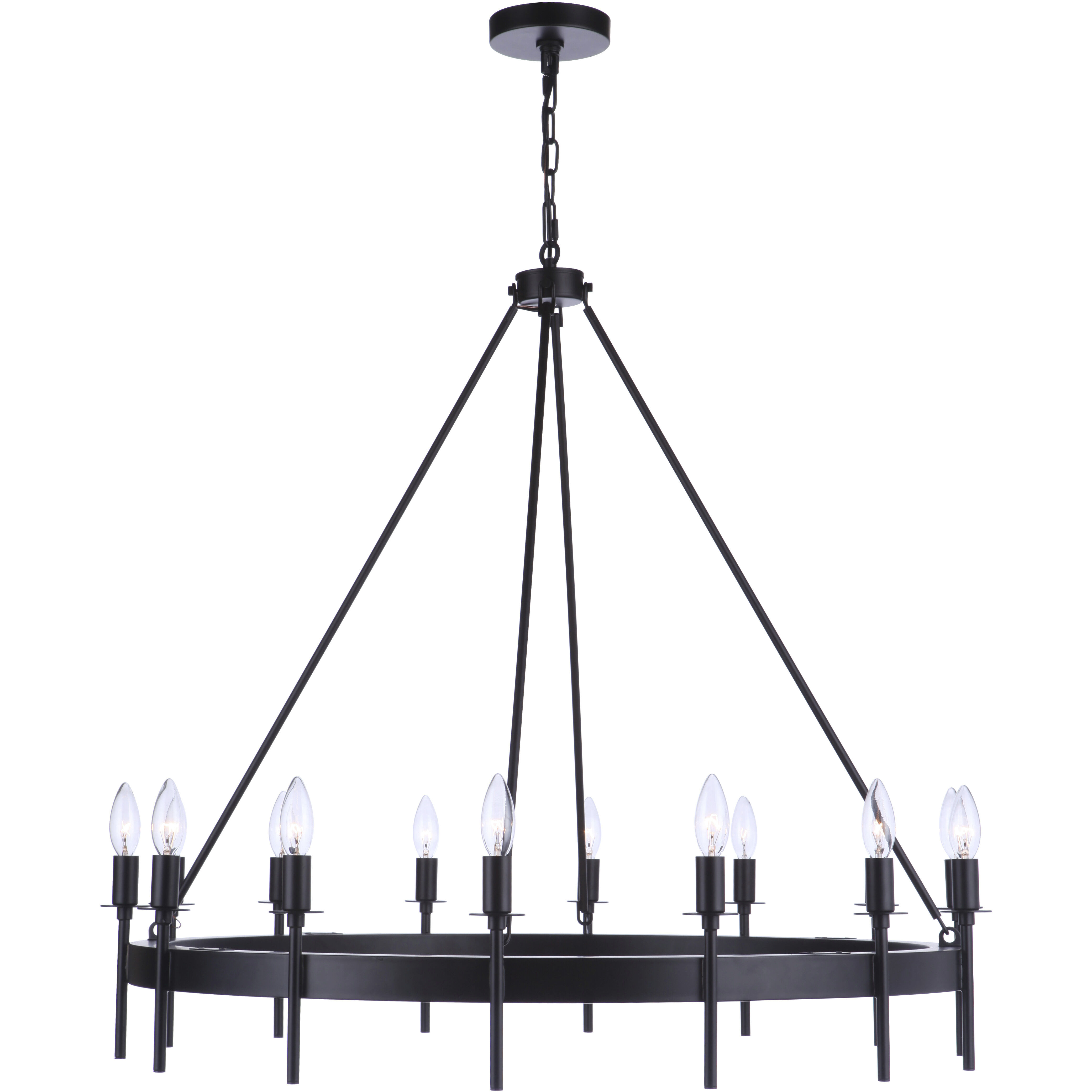 Larrson 14 Light 36 inch Flat Black Chandelier Ceiling Light