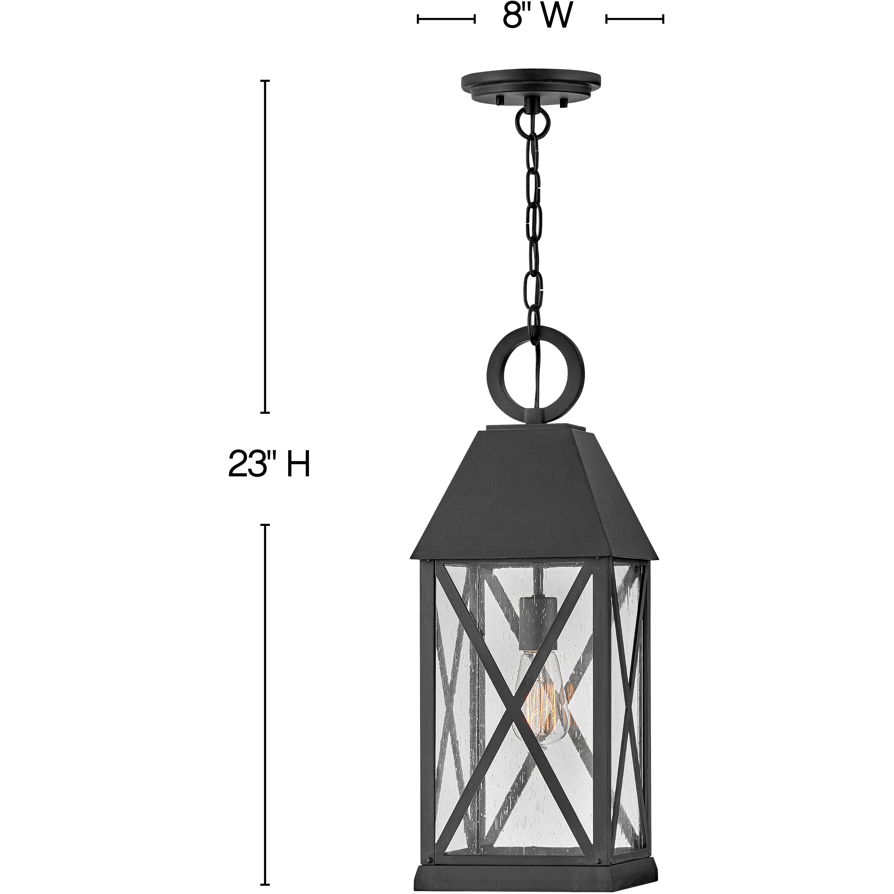 Briar 1 Light 8 inch Museum Black Outdoor Hanging Lantern