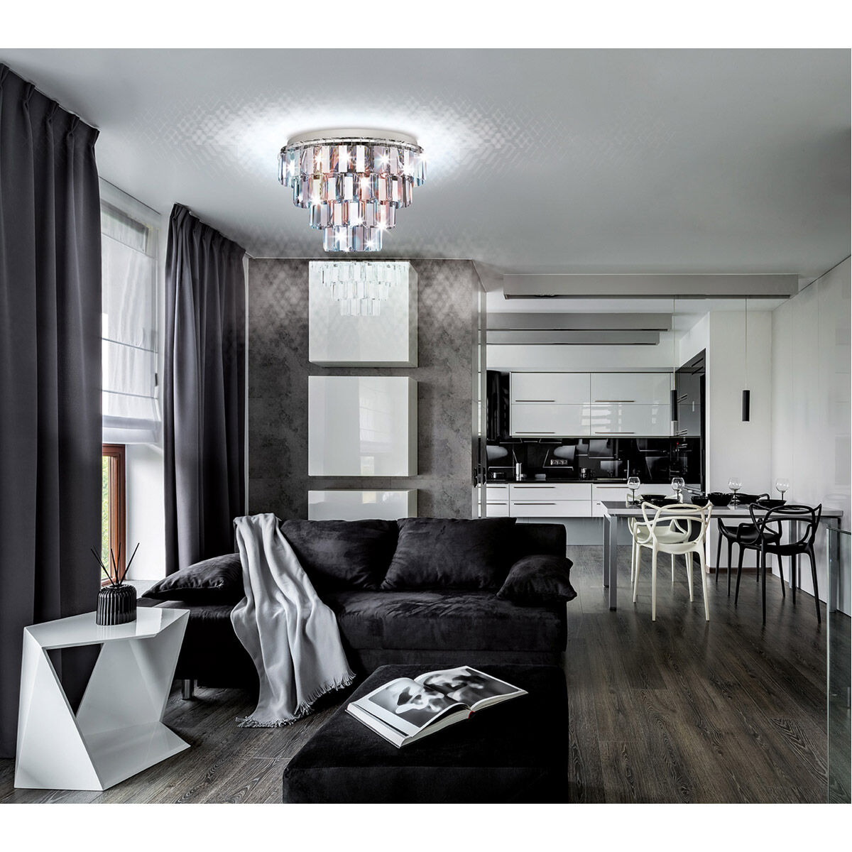 Erseka 7 Light 19.69 inch Chrome Chandelier Ceiling Light