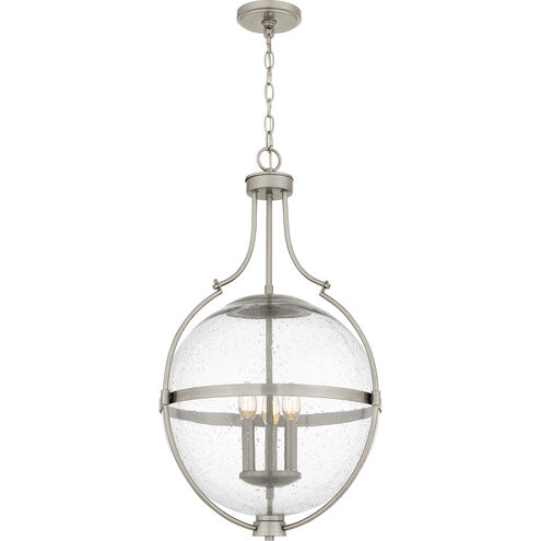 Chicago 3 Light 17.5 inch Brushed Nickel Pendant Ceiling Light, Large