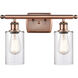 Ballston Clymer LED 16 inch Antique Copper Bath Vanity Light Wall Light in Clear Glass, Ballston