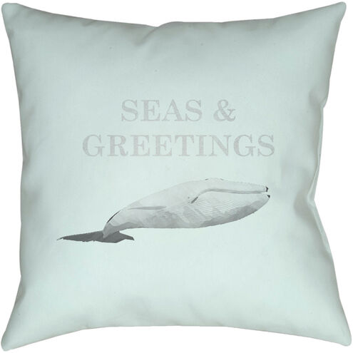 Seas And Greetings Green Outdoor Holiday Throw Pillow