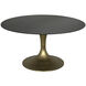 Herno 59 X 59 inch Matte Black with Antique Brass Dining Table