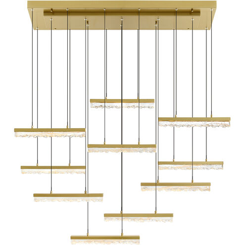 Stagger LED 48 inch Brass Chandelier Ceiling Light