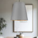 Calor Pendant Ceiling Light in Gray Linen With Gold Parchment and Urban Bronze