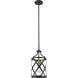 Malcalester 1 Light 8 inch Matte Black and Olde Brass Pendant Ceiling Light