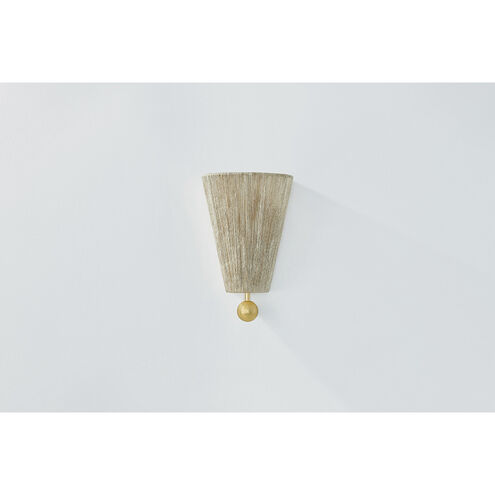 Song 1 Light 8.25 inch Aged Brass Wall Sconce Wall Light