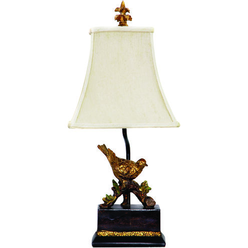 Perching Robin 21 inch 60.00 watt Antique Black Table Lamp Portable Light