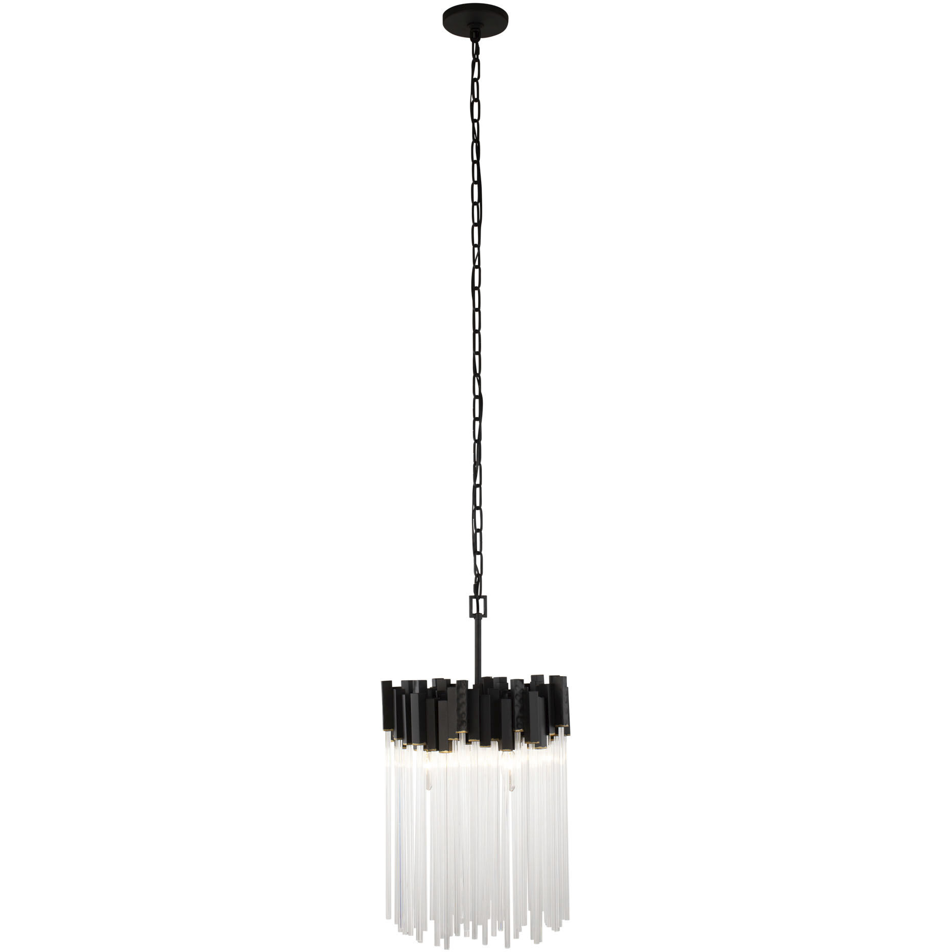 Matrix 3 Light 14 inch Matte Black and French Gold Pendant Ceiling Light in Matte Black/French Gold