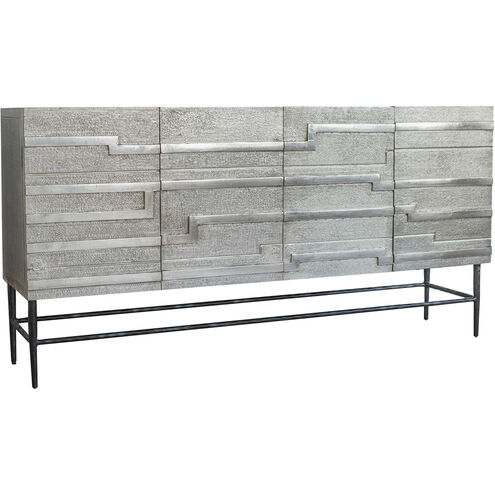 Linear 4 Door 59 X 15 inch Nickle Credenza