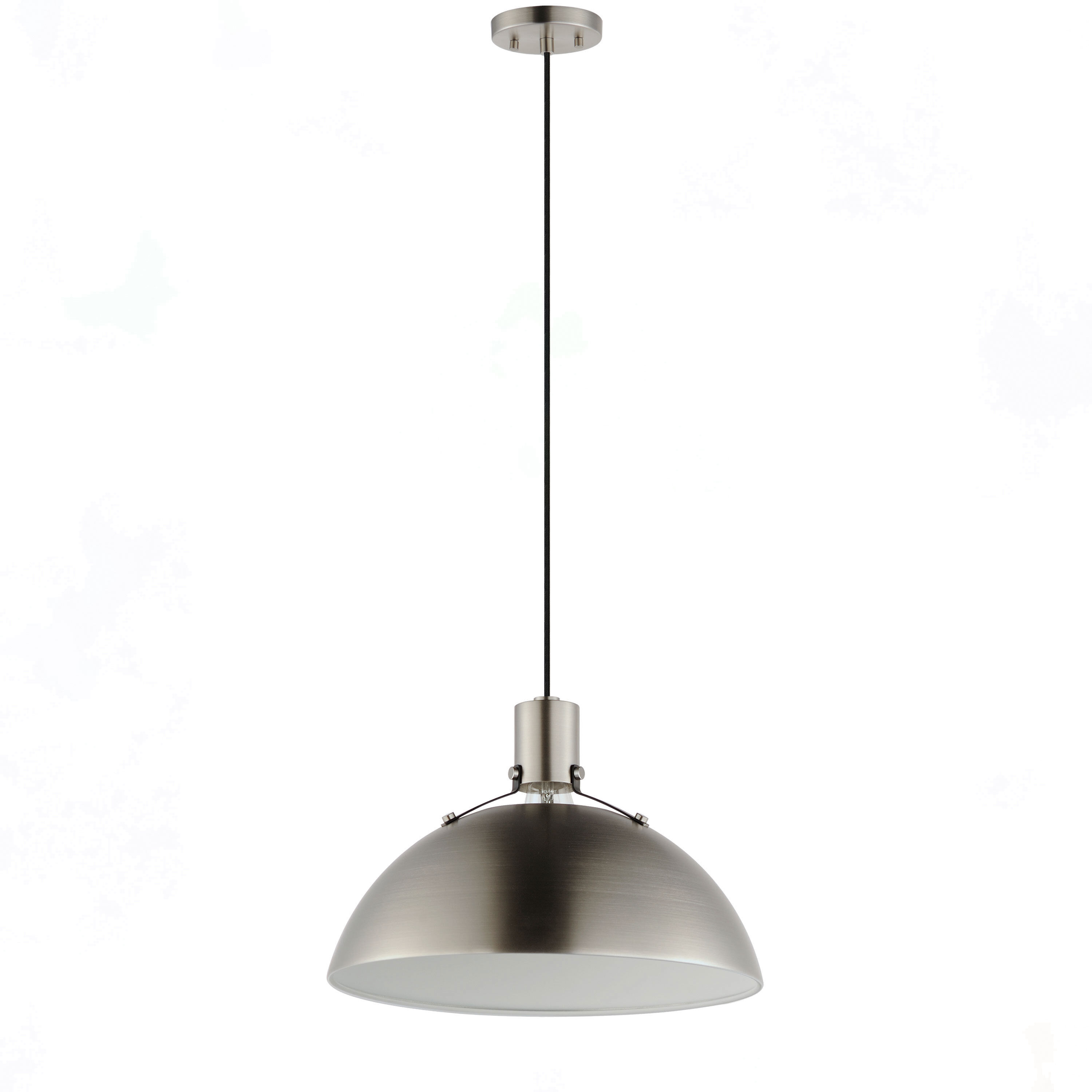 Dawn 1 Light 12 inch Satin Nickel Single Pendant Ceiling Light in Satin Brass