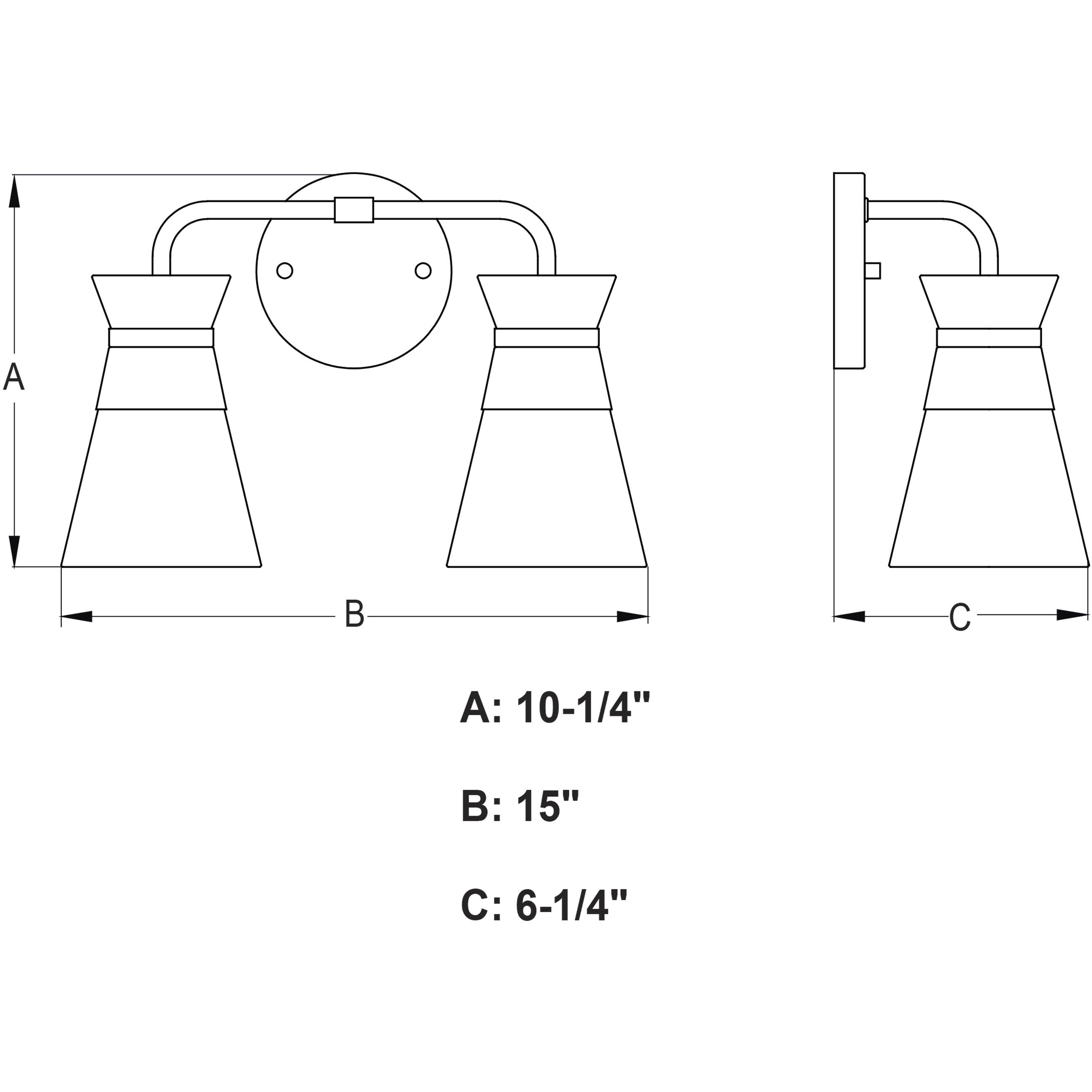 Harper 2 Light 15 inch Natural Brass Bathroom Light Wall Light