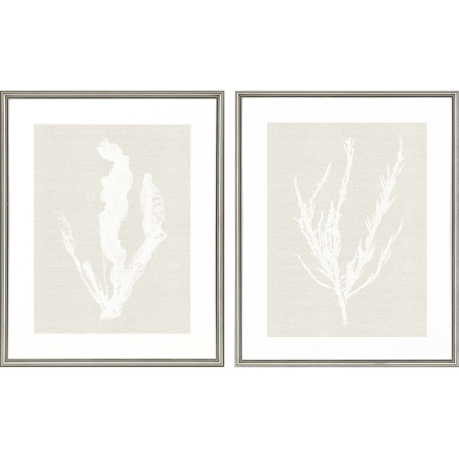 Oceania Seaweed White and Beige and Neutral Framed Art