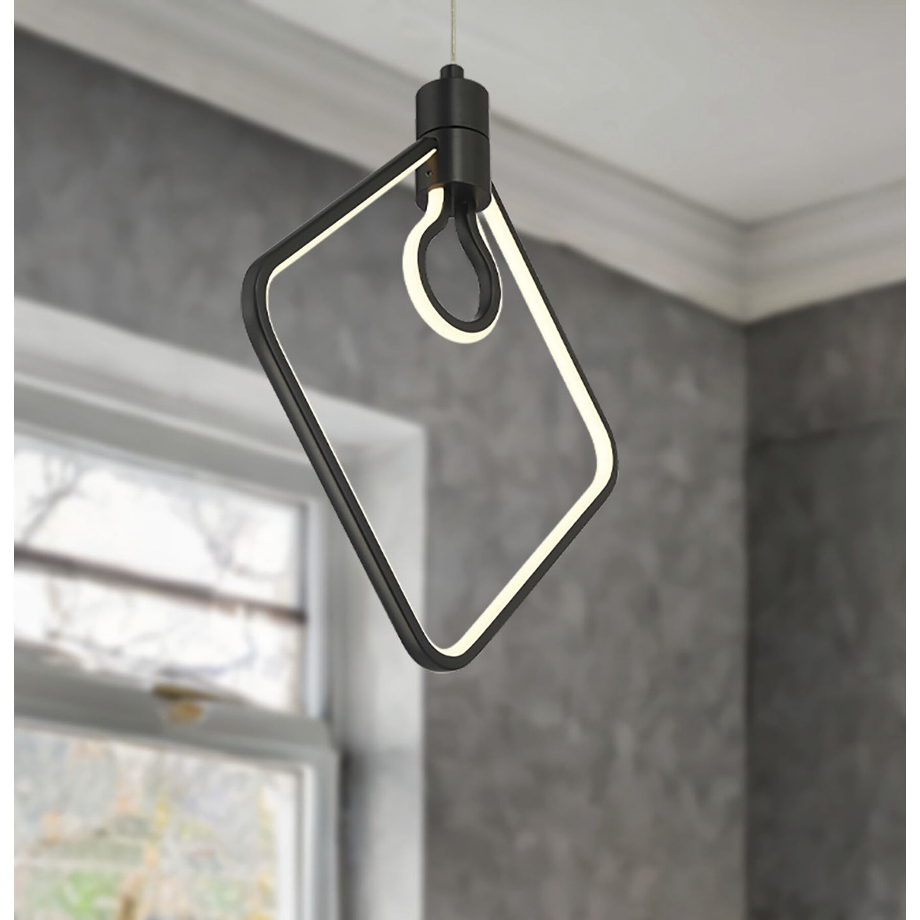 Edison's Outline LED 11.5 inch Coal Pendant Ceiling Light
